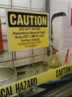 Fumehood with caution tape