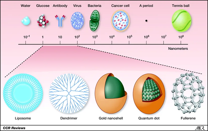 Infographic of Nanometrial size