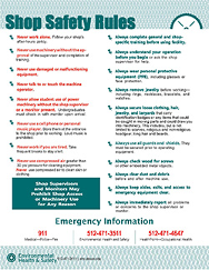 Shop safety rules poster